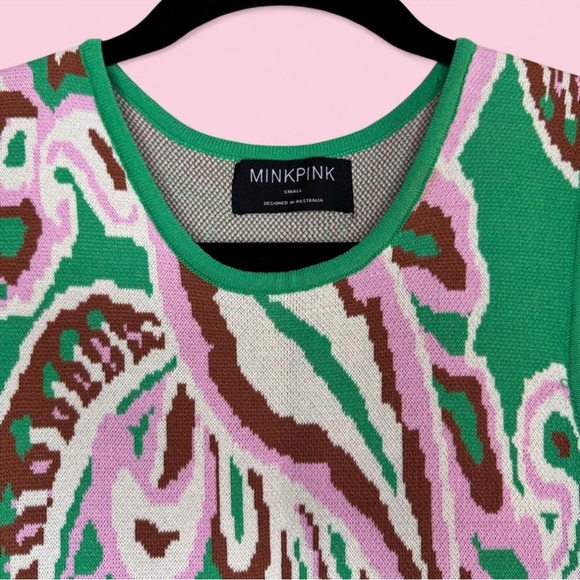 MINKPINK Green and Pink Patterned Dress - Picture 4 of 4